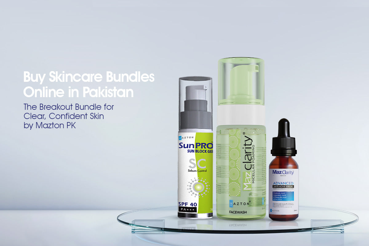 Buy Skincare Bundles Online in Pakistan – The Breakout Bundle for Clear, Confident Skin by Mazton PK